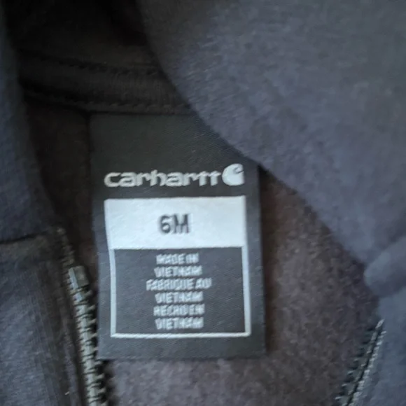Carhartt Kids Black Zip Hoodie with Bright Blue Logo - Picture 4 of 7
